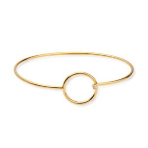 Bracelete Dourado com Zircônia