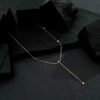 Colar Dourado Gravatinha com Pontos de Luz - Imagem 3